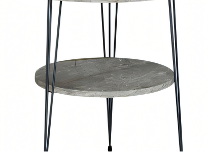 Grauer Beistelltisch aus Metall modern eleganter Stil