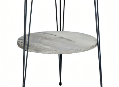 Beistelltisch aus Metall in Grau modern eleganter Wohnstil