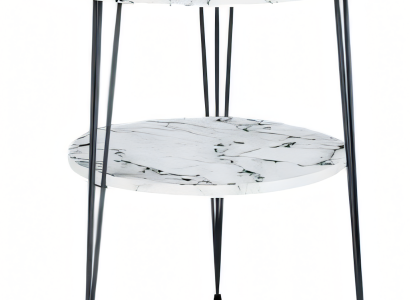 Beistelltisch aus Metall in Weiß modern eleganter Wohnstil