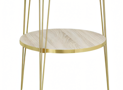 Beistelltisch aus Metall in Beige modern eleganter Wohnstil