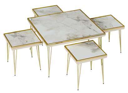 Wohnzimmer-Set Beige MDF Edelstahl modern elegant