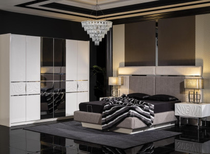 Elegantes weißes Schlafzimmermöbel-Set aus Holz mit modernem Design