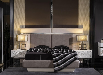 Elegantes weißes Schlafzimmer-Set aus Holz mit modernem Design