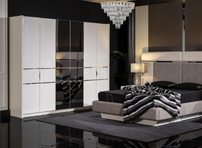 Weißer Kleiderschrank aus Holz im eleganten Design