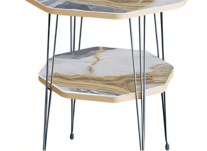 Beistelltisch aus Metall in Grau modern eleganter Wohnzimmertisch