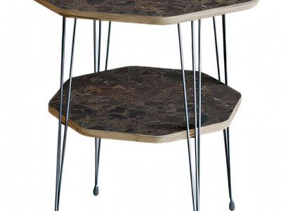 Beistelltisch aus Metall in Braun modern eleganter Wohnstil