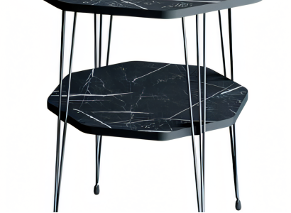 Schwarzer Metall-Beistelltisch im eleganten Design