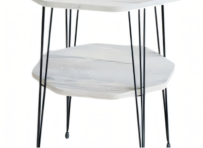 Beistelltisch aus Metall in Weiß modern eleganter Wohnstil