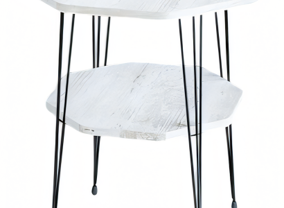 Weißer Beistelltisch aus Metall im eleganten Stil