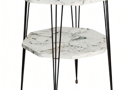 Beistelltisch aus Metall in Weiß modern elegant