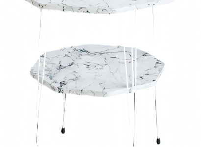 Eleganter weißer Beistelltisch aus Metall im modernen Design