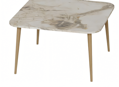 Bunter Holz-Couchtisch modern und stilvoll