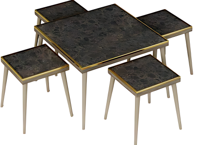 Elegantes Wohnzimmer-Set aus Holz in Schwarz mit modernem Design