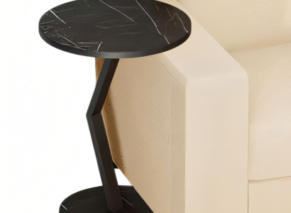 Schwarzer Beistelltisch aus Holz modern eleganter Wohnstil