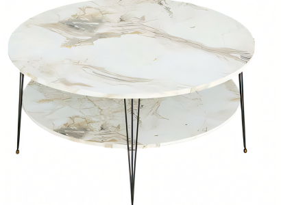 Moderner weißer Couchtisch aus Holz mit elegantem Design