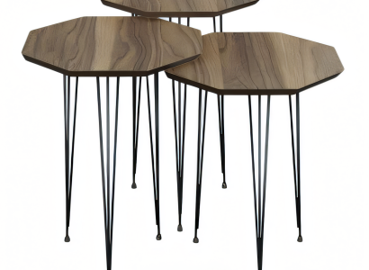 Eleganter Brauner Holz-Beistelltisch für Wohnzimmer und Schlafzimmer