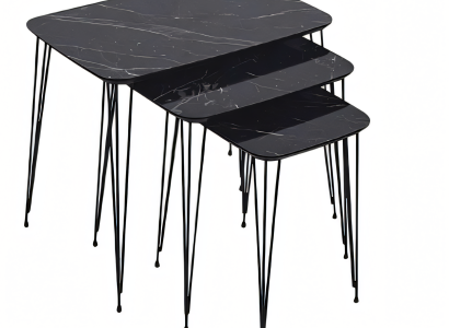 Schwarze Holz Beistelltische im modernen Design, langlebig