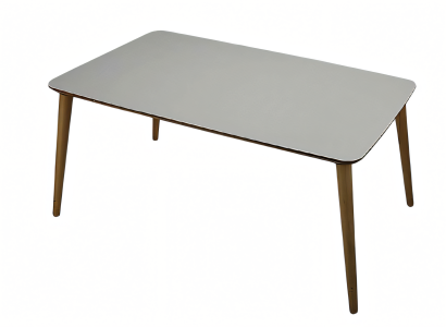 Moderner grauer Holz-Couchtisch stilvoll und robust