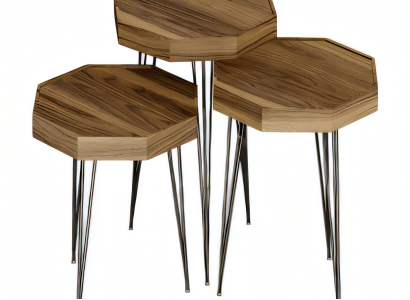 Eleganter Brauner Holz-Beistelltisch im modernen Design