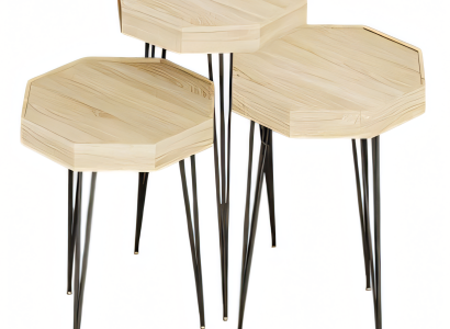 Beistelltisch Holz Beige Elegant Modern