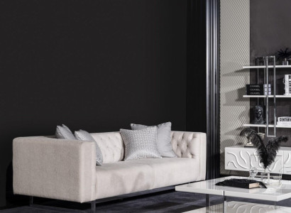 Elegantes beiges 3-Sitzer-Sofa aus Textil mit Holzrahmen