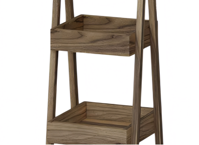 Elegantes braunes Holzregal mit Spiegel modern, stilvoll
