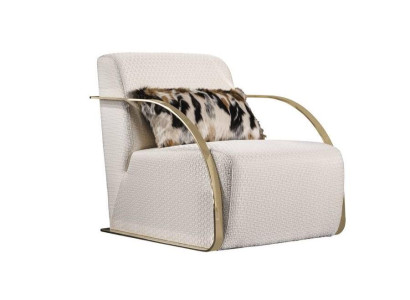 Moderner weißer Textil-Sessel aus Holz für Wohnzimmer
