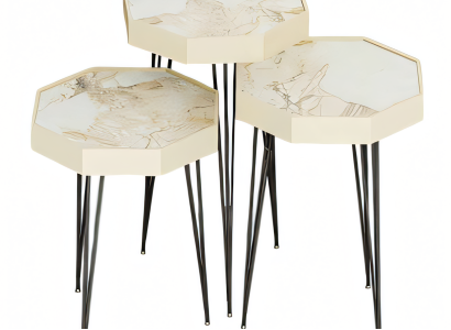 Beistelltisch Holz Beige Elegant Modern