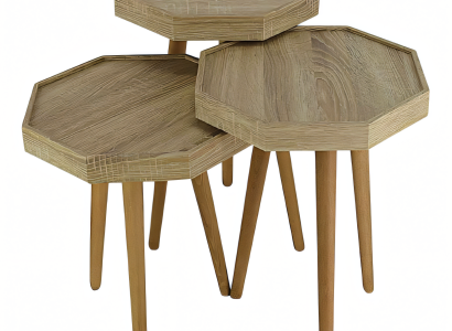 Beistelltisch Holz Beige Modern Elegant