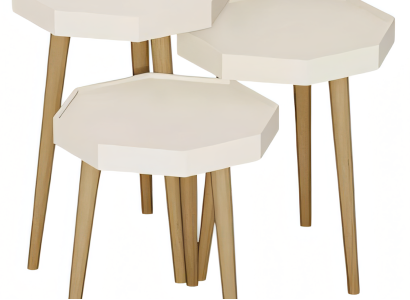 Weißer Holz Beistelltisch im modernen Design