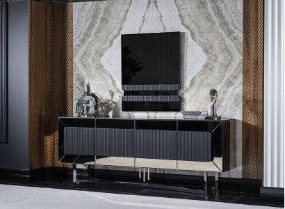 Elegantes graues Holzsideboard im modernen Design
