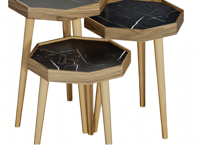 Schwarze Holz Beistelltische modern, stilvoll, kompakt