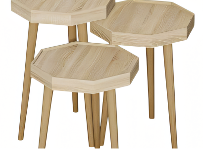 Beistelltisch Holz Beige Modern Elegant