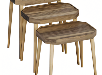 Eleganter Beistelltisch aus Holz in warmem Braun für modernes Zuhause