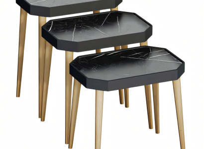 Schwarze Holz Beistelltische im modernen Design, langlebig