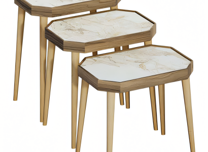 Beistelltisch Holz Beige Modern Elegant