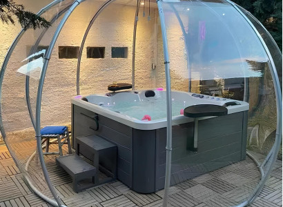 Whirlpool Whirlwanne Garten Bad Thermoholz Outdoor Erholungsbecken 200x200 cm