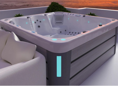 Whirlwanne Whirlpool Heißwasserbecken Hydromassagewanne Outdoor-Spa 210x210 cm