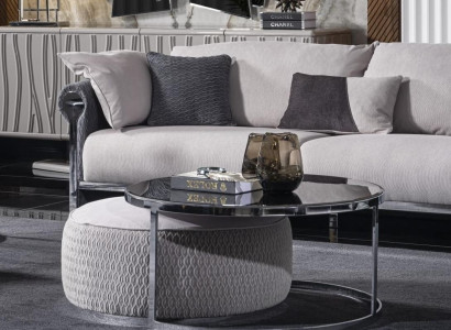 Silberner Metall Couchtisch modern elegant zeitlos