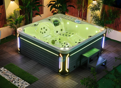 Whirlwanne Hydromassagewanne Whirlpool Blubberbad Spa-Bad Sprudelbad 210x210 cm