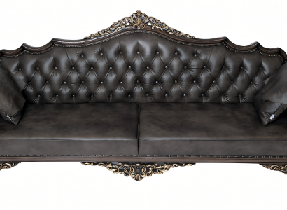Elegantes braunes Leder-Sofa für modernes Wohnzimmer