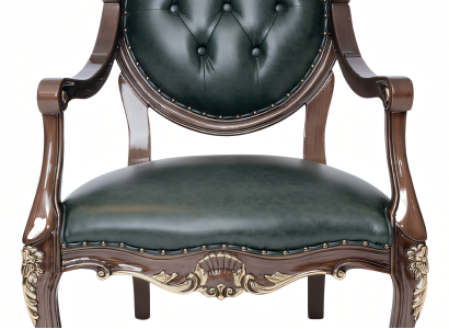 Grüner Leder-Sessel modern und elegant