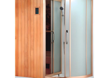 Saunakabine Dusche mit Sauna Dampfsauna Wellnesskabine Kombisauna 172x110 cm