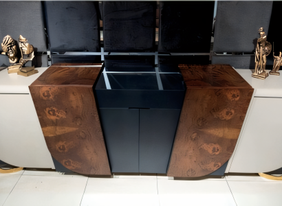 Moderne Beigefarbene Holz-Konsole für Flur Wohnzimmer Büro