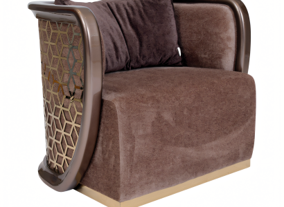 Moderner brauner Stoffsessel im eleganten Design