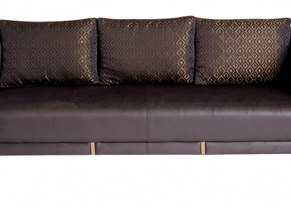 Elegantes braunes Stoffsofa für Arbeitszimmer im modernen Stil