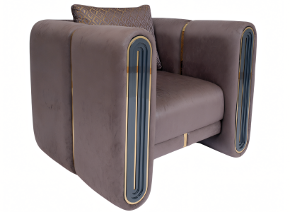 Moderne braune Stoffsessel im eleganten Design, komfortabel