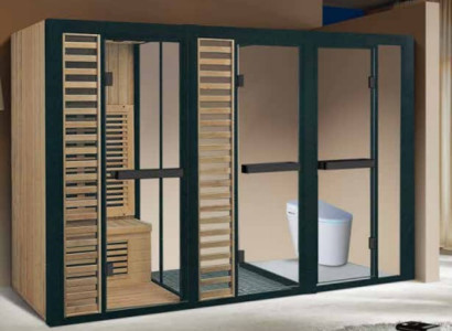 Saunaraum Saunakabine Trockensauna Dusch-Sauna-Kombination 300x120 cm
