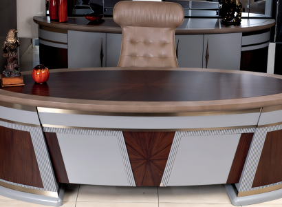 Arbeitszimmer-Set aus Holz in warmem Braun modern elegant