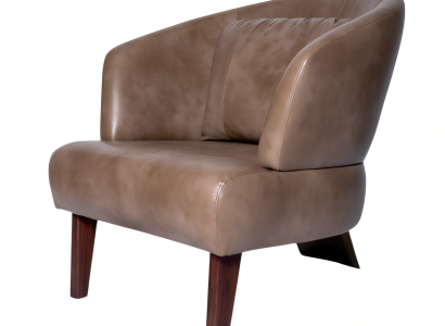 Moderne braune Kunstleder-Sessel im eleganten Design, 2er Set